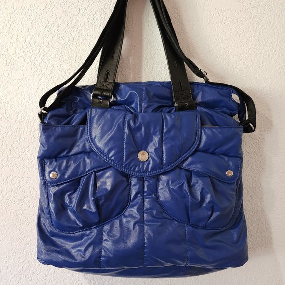 Via Spiga Logo Cobalt Blue Tote Shoulder Bag - Picture 6 of 11